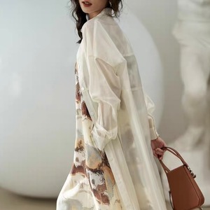 サイドスリットシアーロングシャツ　A2353