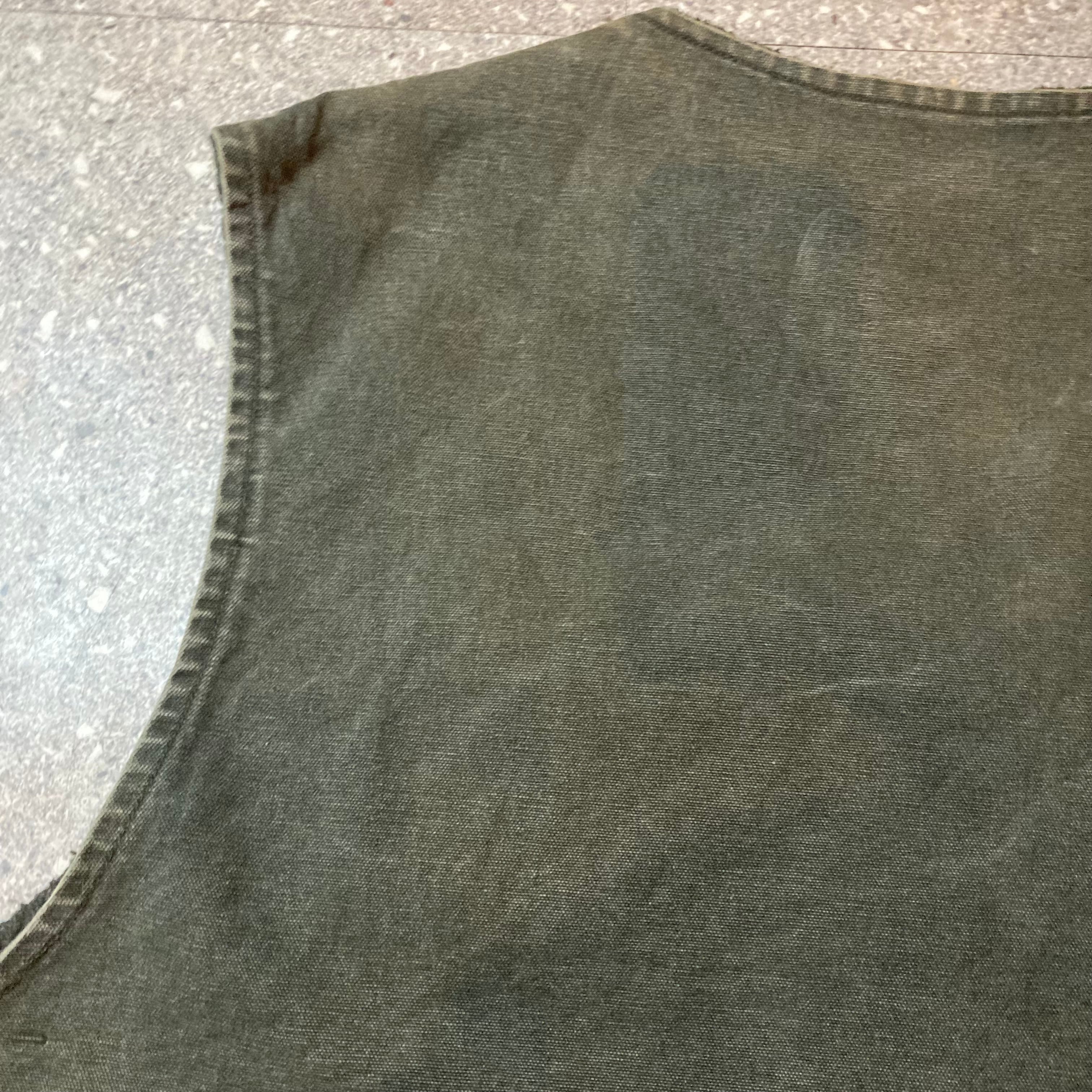 E270】carhartt duck vest mos green made in USA/ カーハート ダック