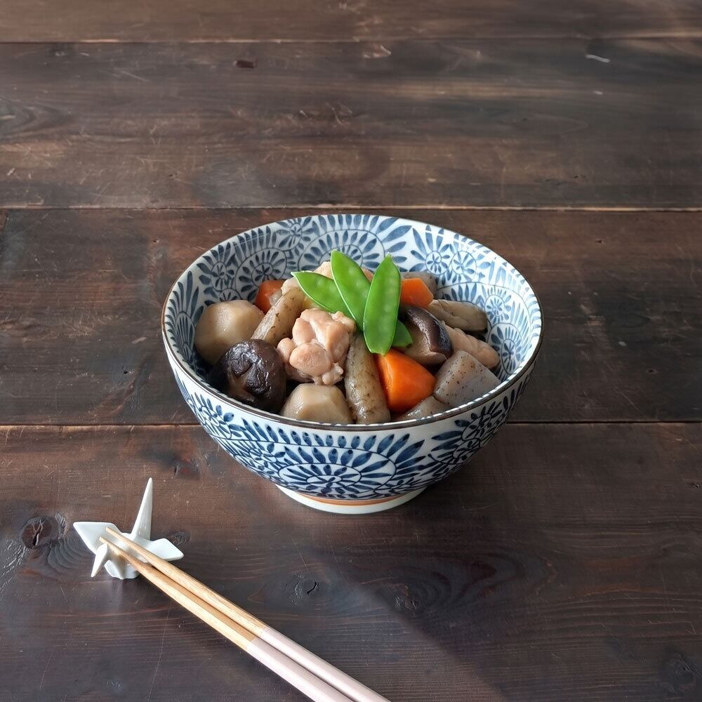 どんぶり 食器 おしゃれ 藍染 タコ唐草 18.5cm さぬき丼 うどん鉢 器