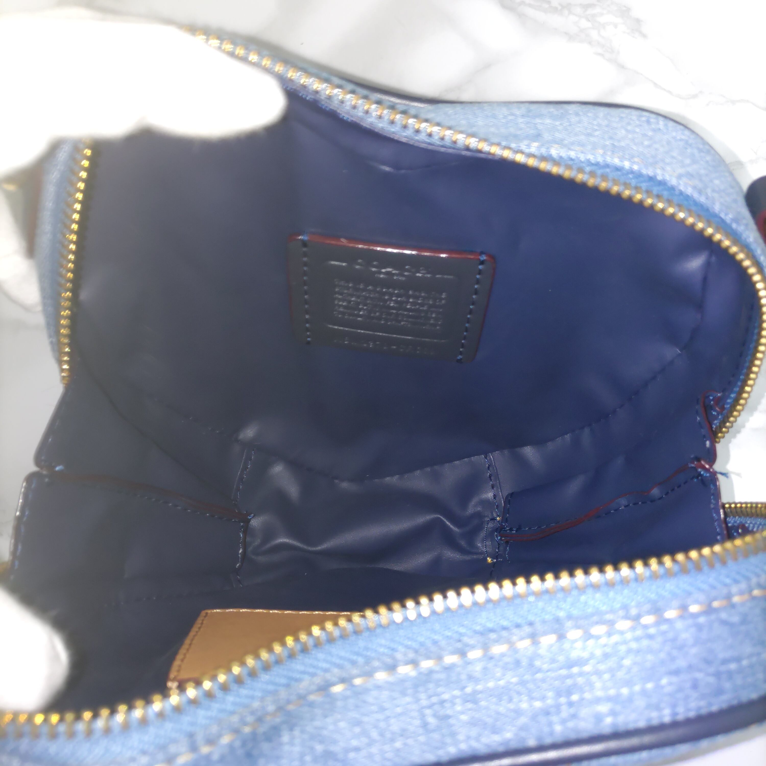 COACH コーチ ハート クロスボディ・キルティング デニム ショルダー 