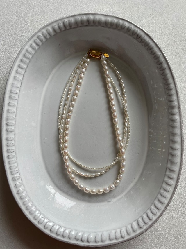 new! triple mixpearl necklace
