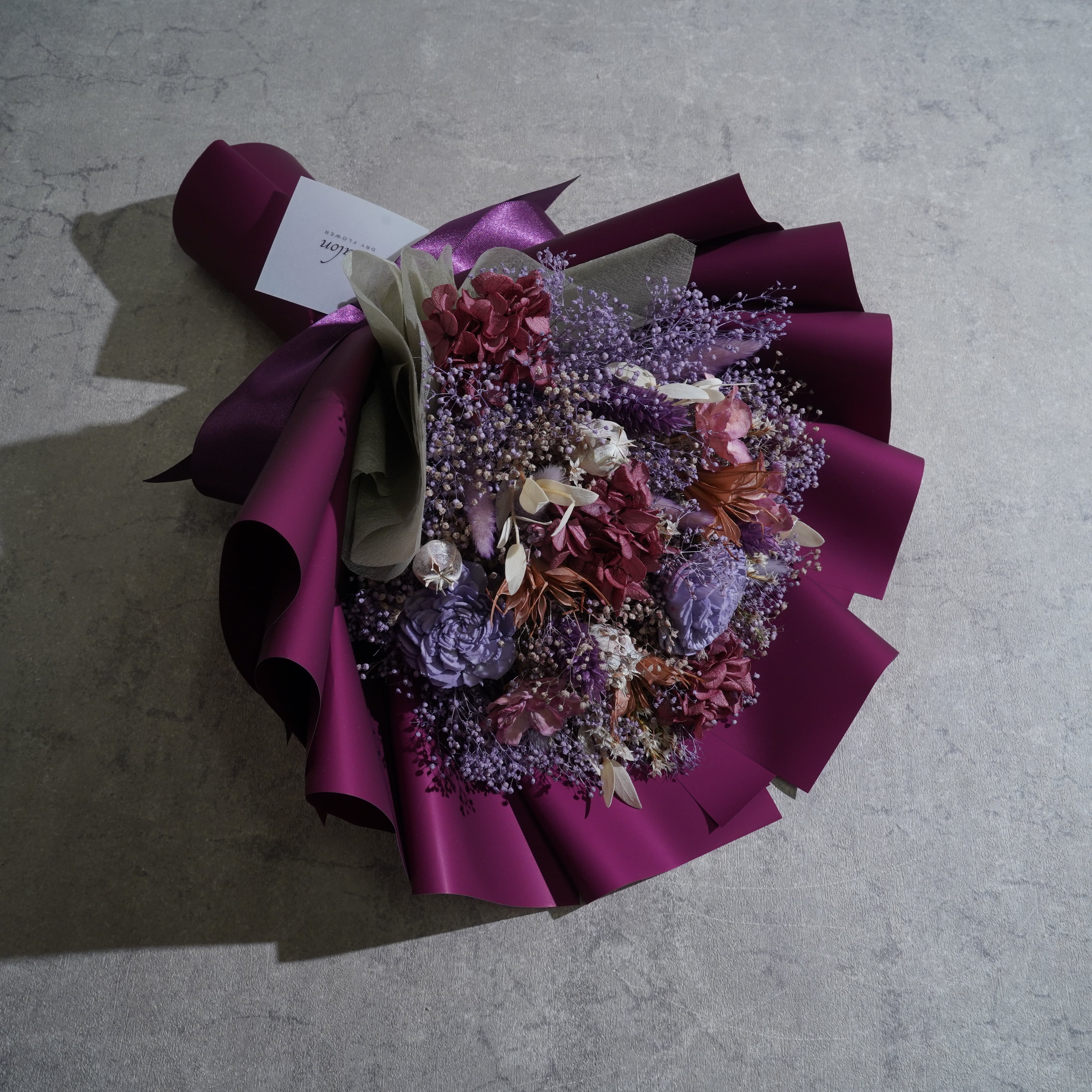 ドライフラワーの花束 Mサイズ パープル M-306≪限定1点≫