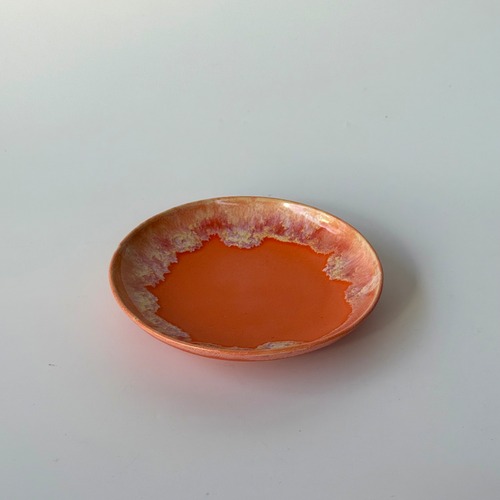 NAOKO HATA CERAMICS   Melt series 4MARU plate - Sunrise orange