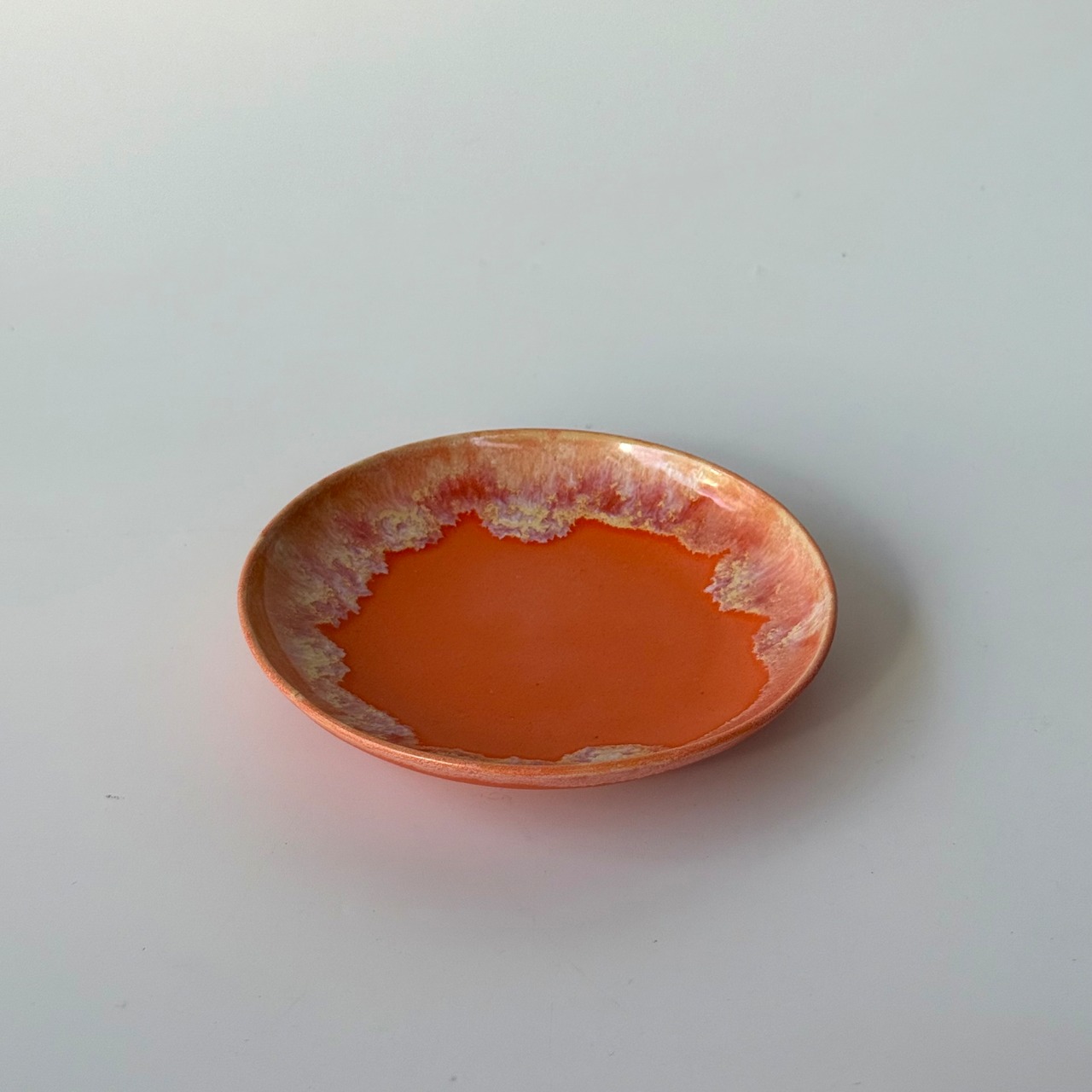 NAOKO HATA CERAMICS Melt series 4MARU plate - Sunrise orange