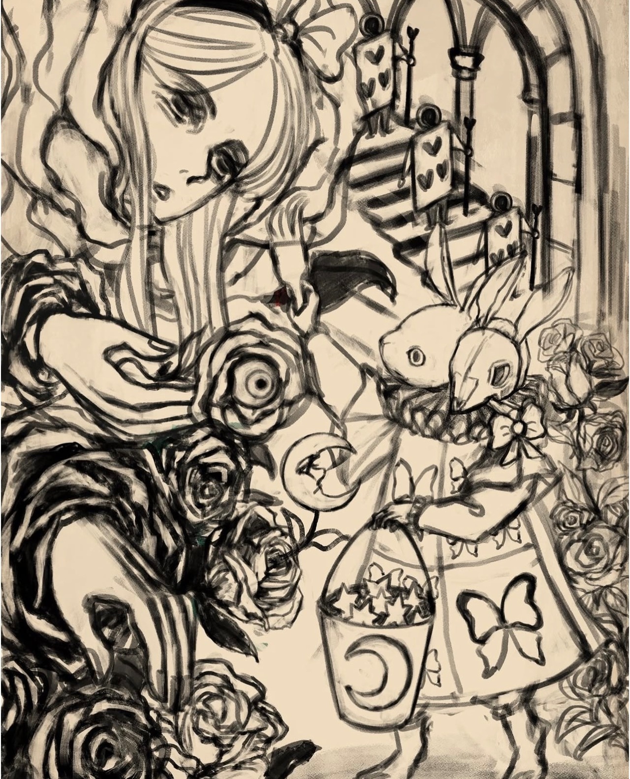 月の国のアリス　クリアポーチ