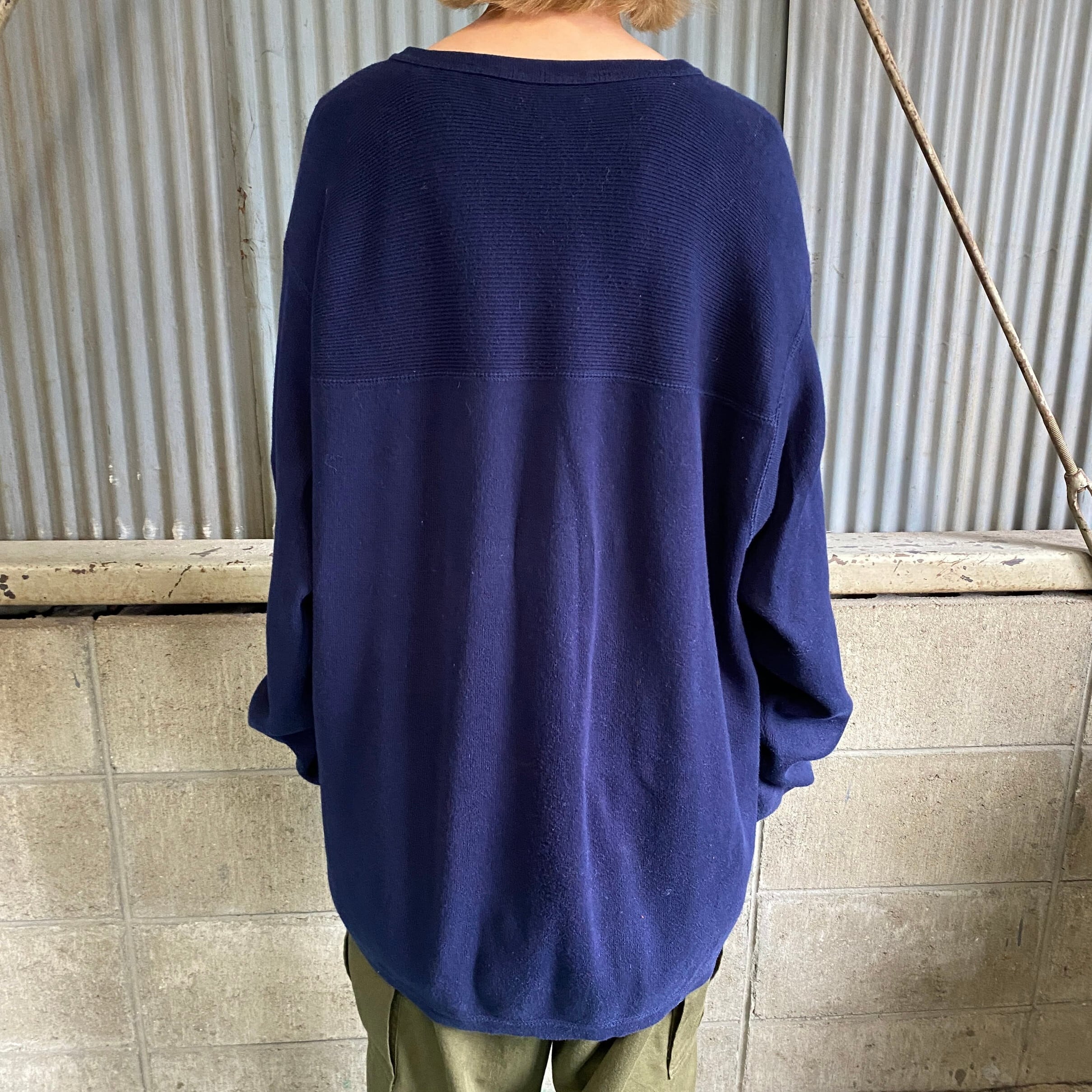 オールドラルフローレン Vネック リブ編み コットンニットセーター
