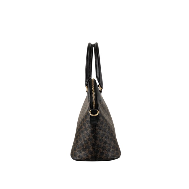 CELINE セリーヌ マカダム ショルダーバッグ ブラック PVC レザー 2way ブガッディ vintage ヴィンテージ オールド zmn3dz