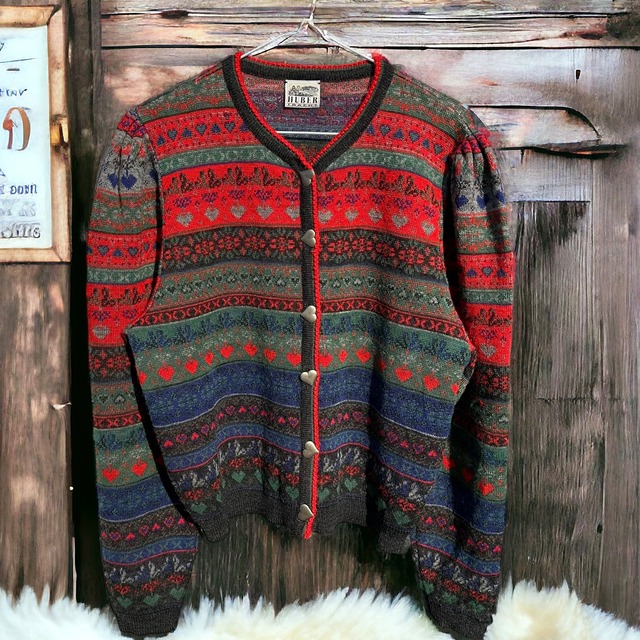 【LADIES'】vintage heart cardigan