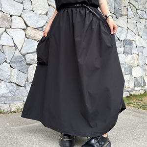 ASYMMETRIC A-LINE UTILITY POCKET MIDI SKIRT M-17530
