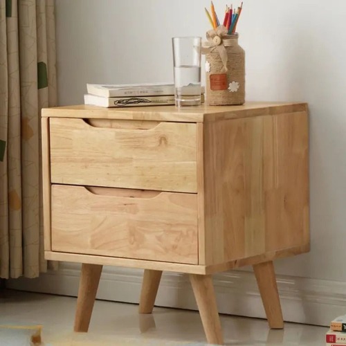 ベッドサイド テーブル　キャビネット　サイドテーブル　ナイトテーブル　ソファサイドテーブル　木目調　２段引き出し