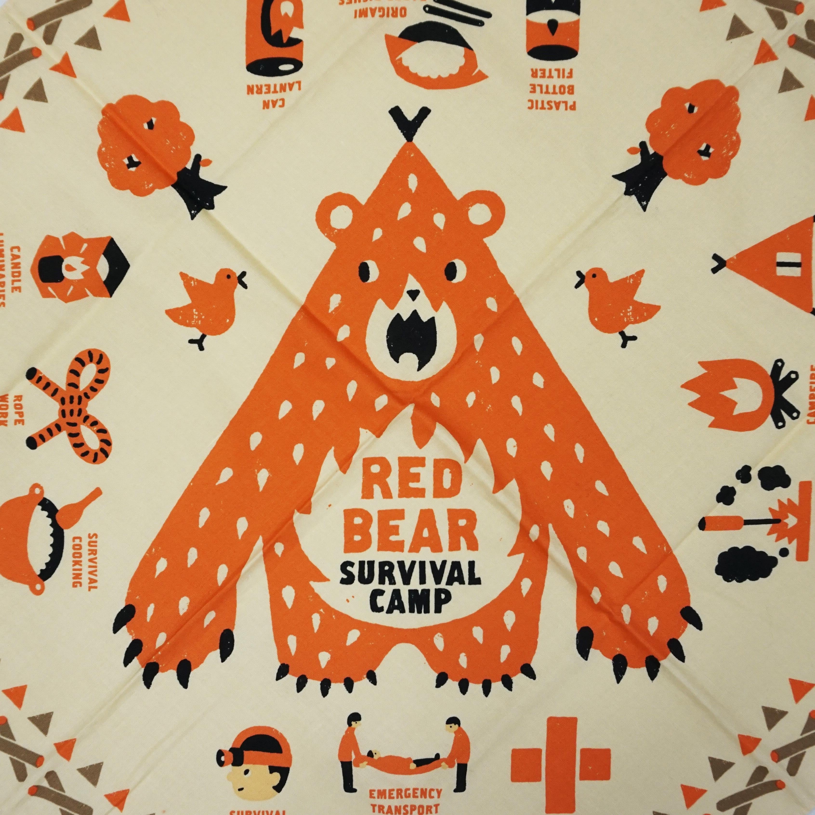 レッドベアサバイバルキャンプ 大判ハンカチ【オリジナルグッズ