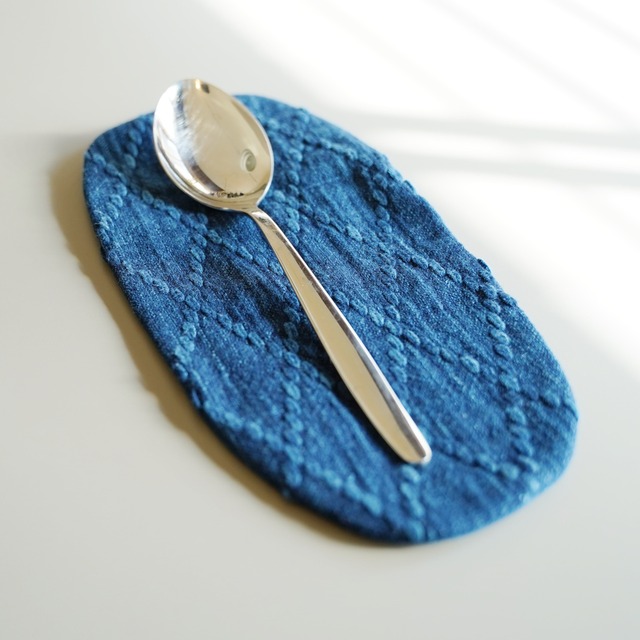 うしじま縫製　|　武州正藍染　カトラリーコースター（小）　二重刺子