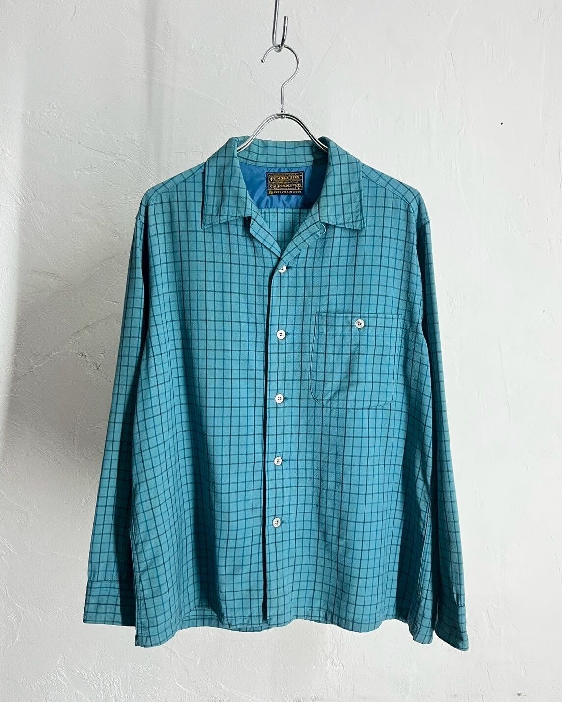 60s PENDLETON Open Collar Wool Shirt