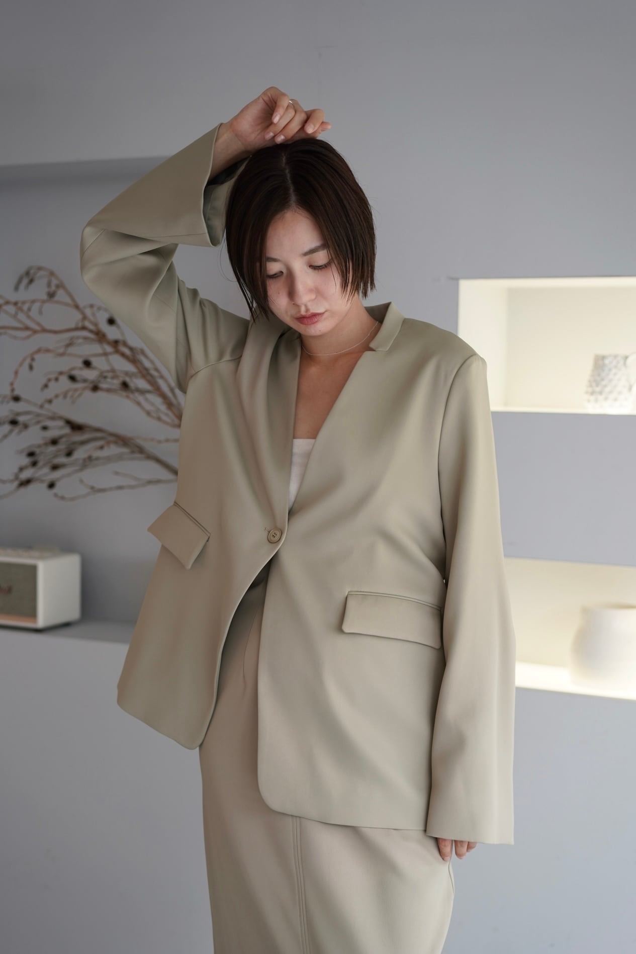 louren notched collar jacket ノッチドカラージャケット Pistacchio