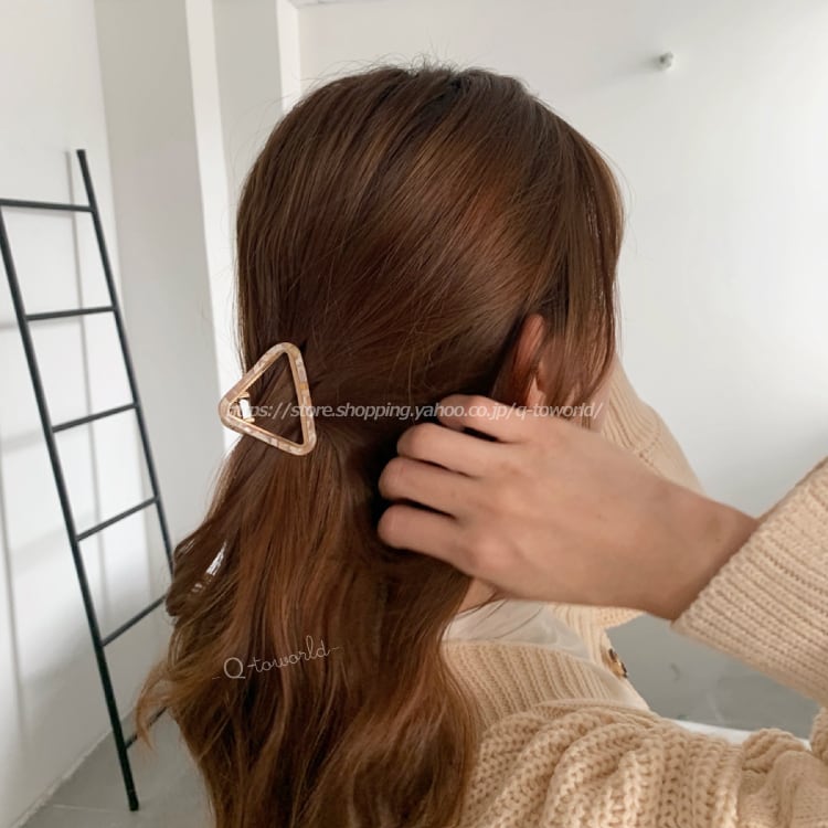 San クリップ 三角 クラウド べっ甲 バレッタ ヘアクリップ Www Gruporpf Com Br