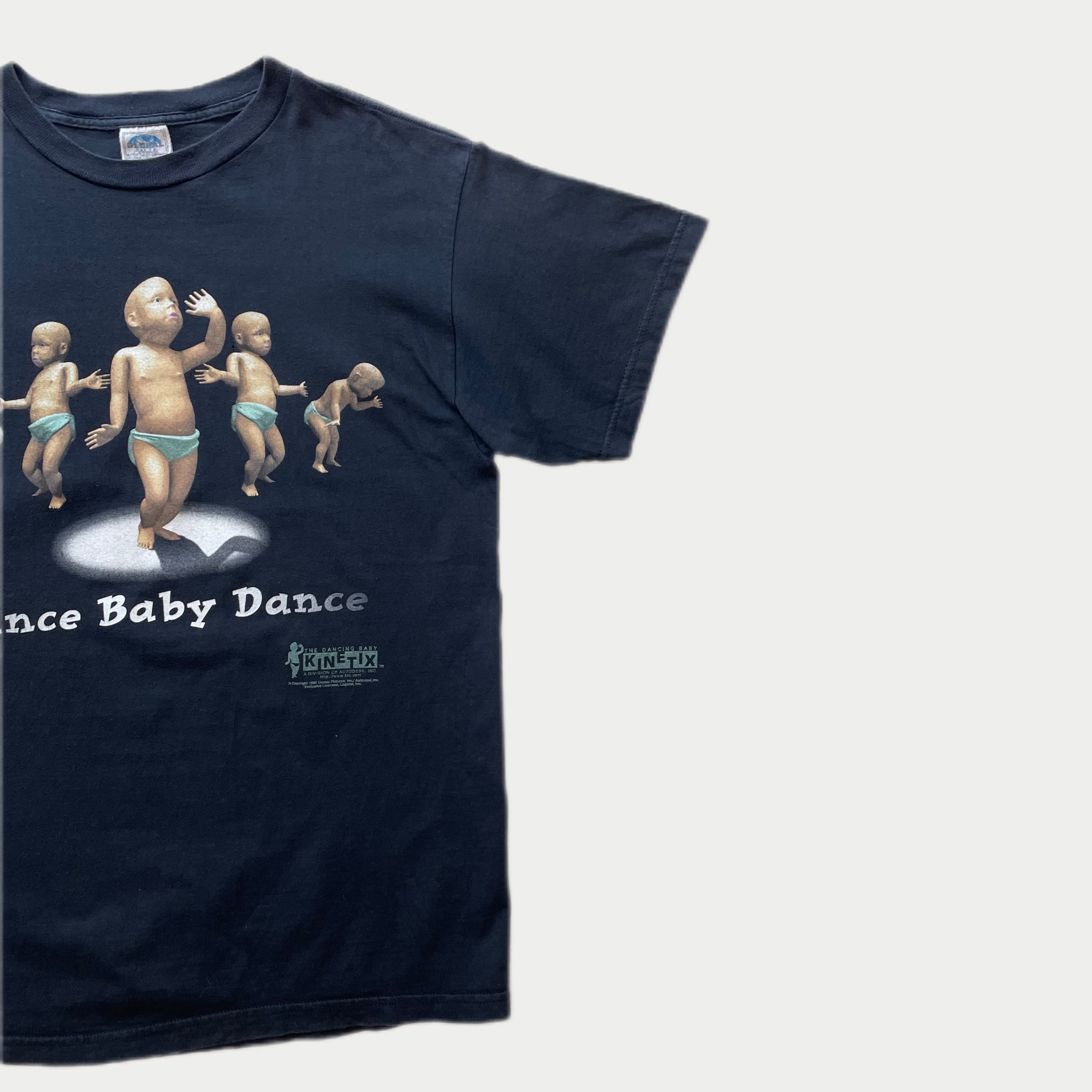 1990's vintage DANCING BABY printed t-shirt black color