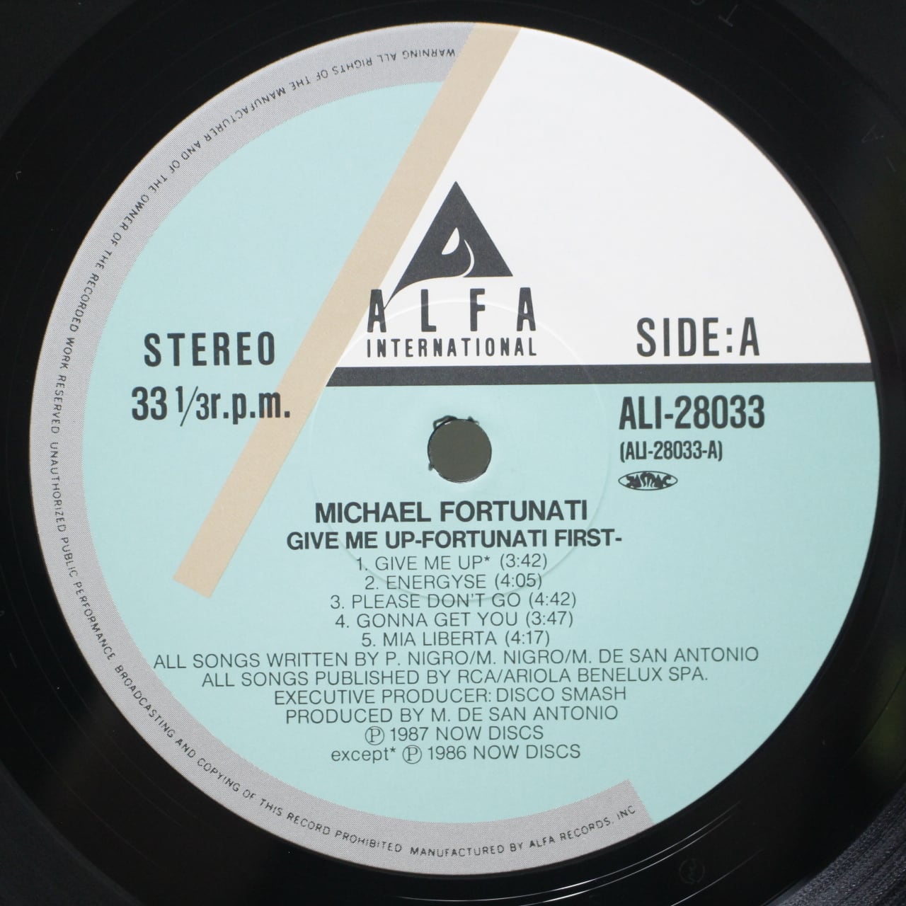 Michael Fortunati / Give Me Up [ALI-28033] - 画像3