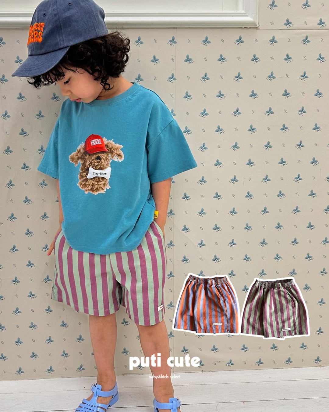 80-130 ꒰ 予約 ꒱ Capri striped shorts / Tiny hiker ⸝⋆