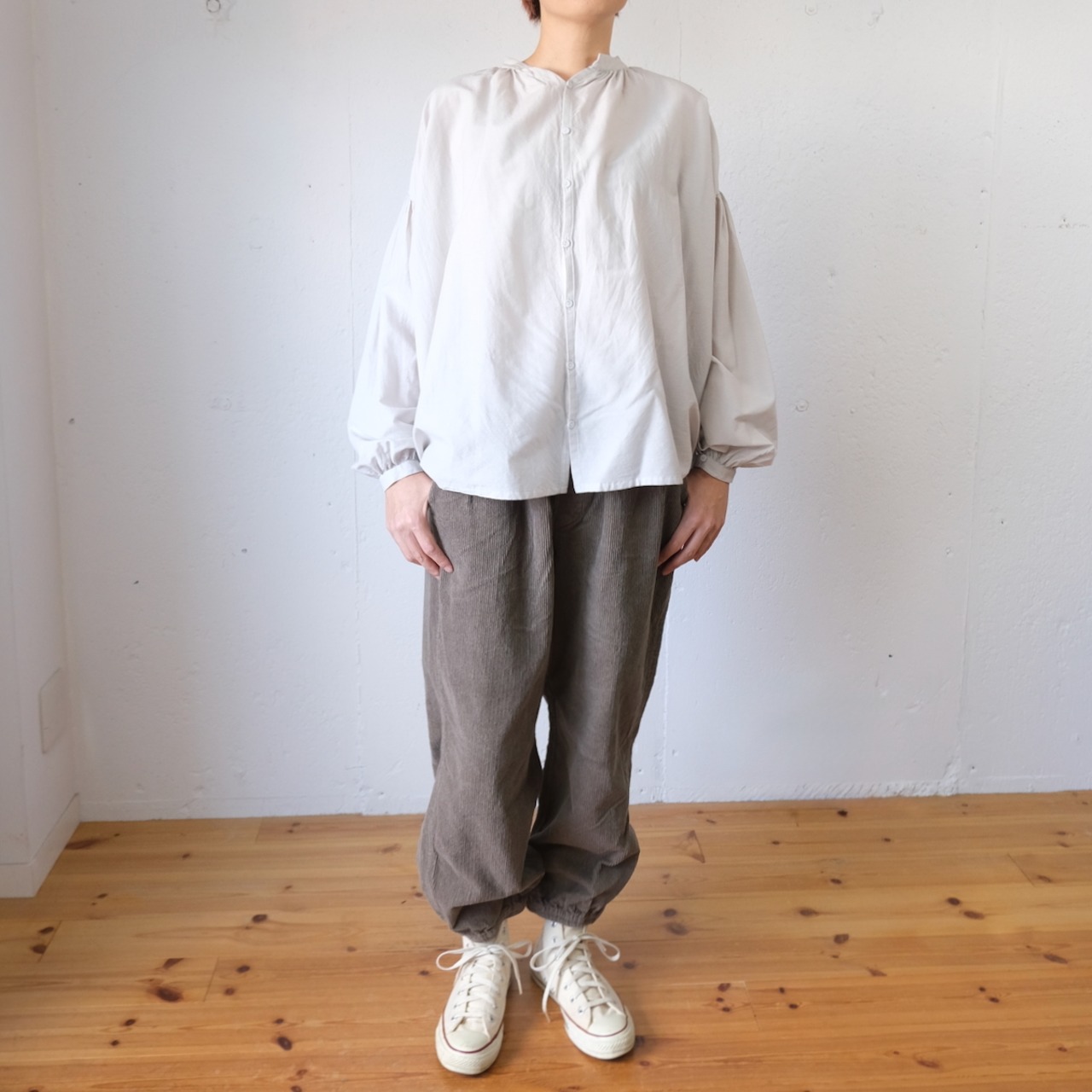 [再入荷] Vas-y Lentement(ヴァジー ラントモン) 太畝コーデュロイ イージーパンツ