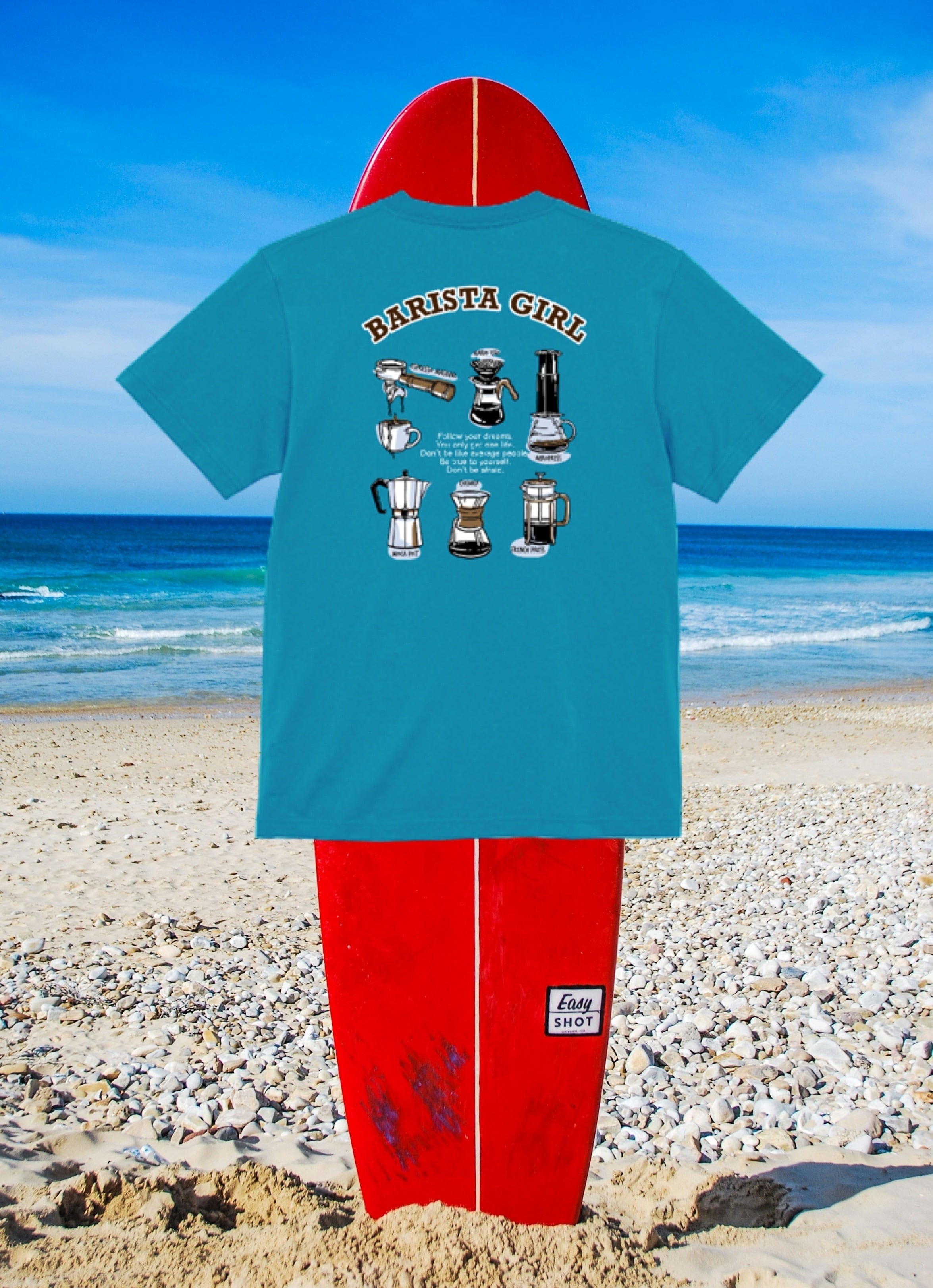 Barista girl2024オリジナルTシャツターコイズブルー | バリスタガール