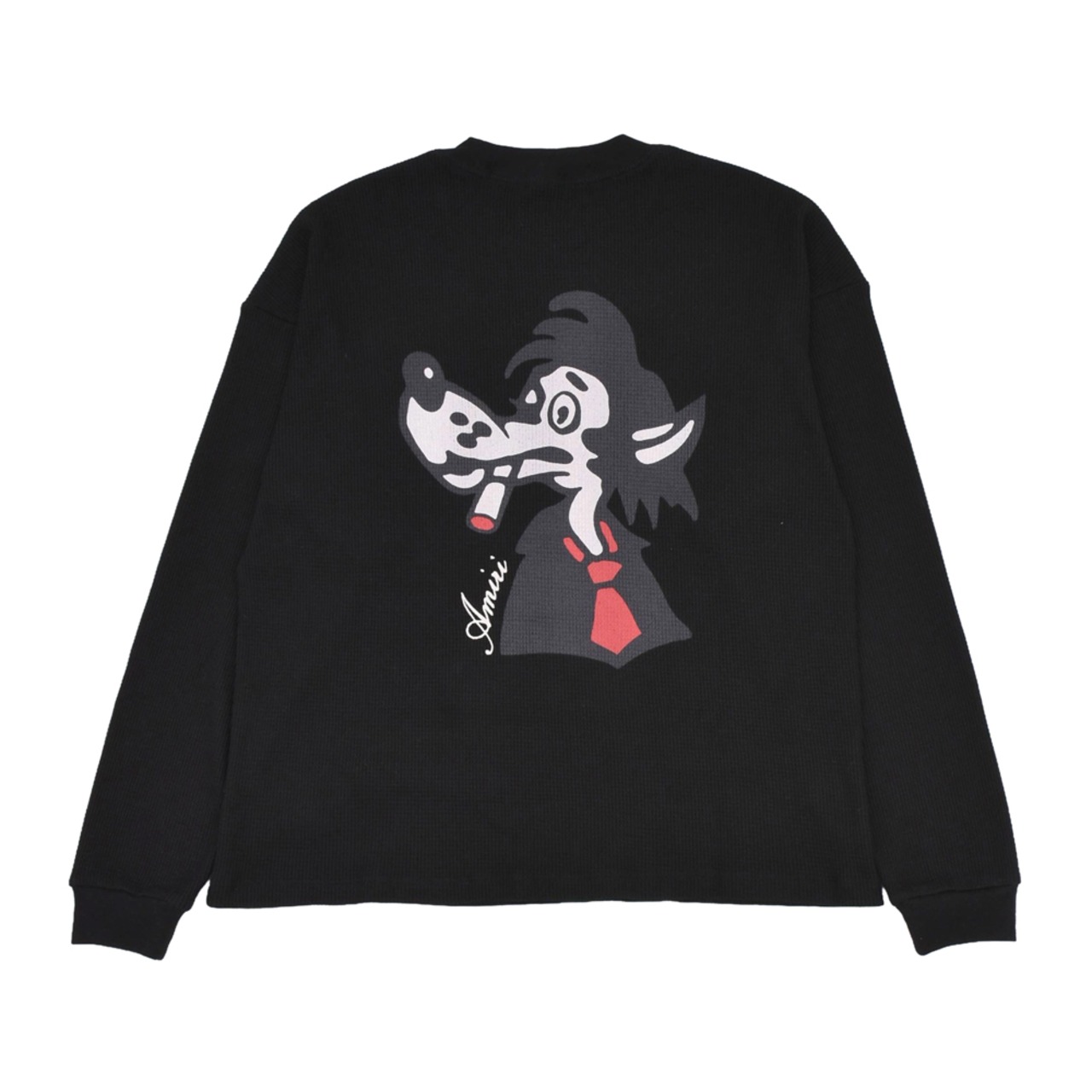 【AMIRI】SMOKING WOLF OS WAFFLE CREW - 2