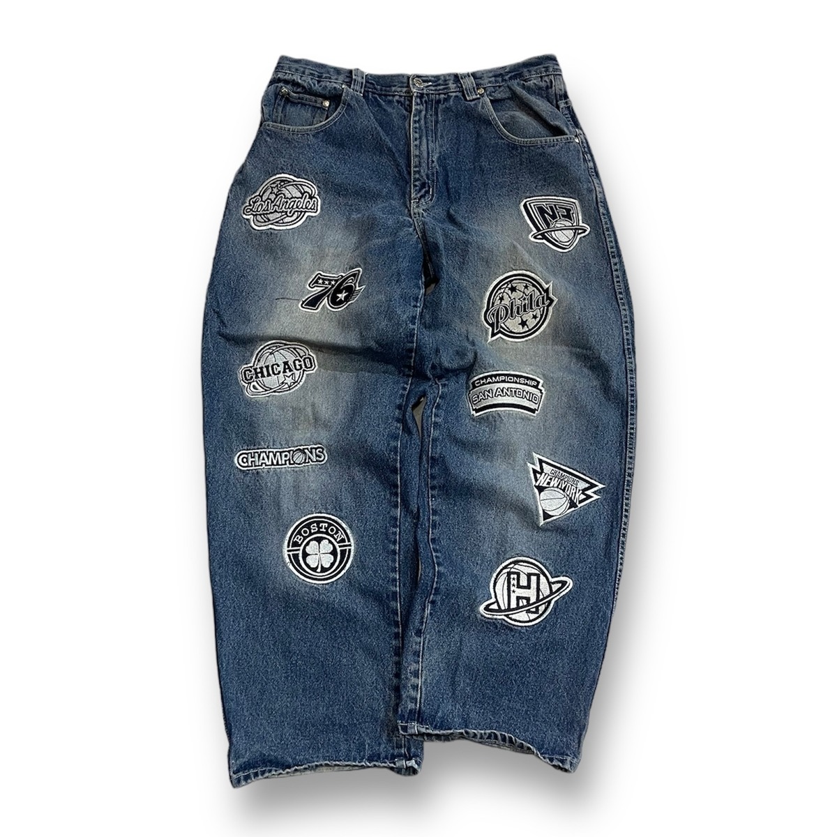 size: W34×L32【 hiphop denim 】NBA ヒップホップ バギーデニム 