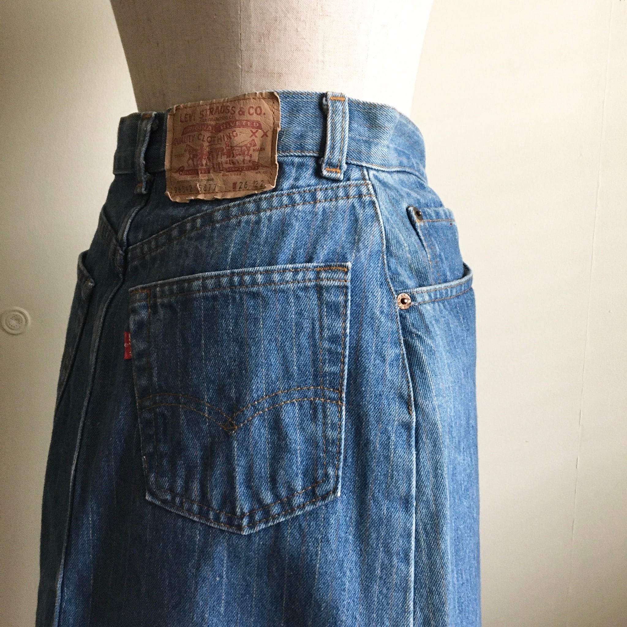 USA made Levi's stripe denim skirt