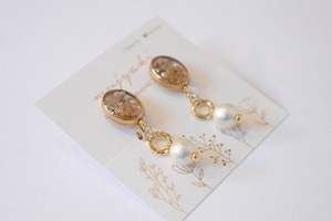 mujyaki/コットンパールとお花のイヤリング