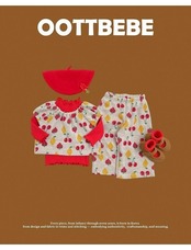 韓国子供服 / 26winter / oottbebe / チェリーパフニットセットアップ / ベビー&キッズ / 冬服 *XS~XL*