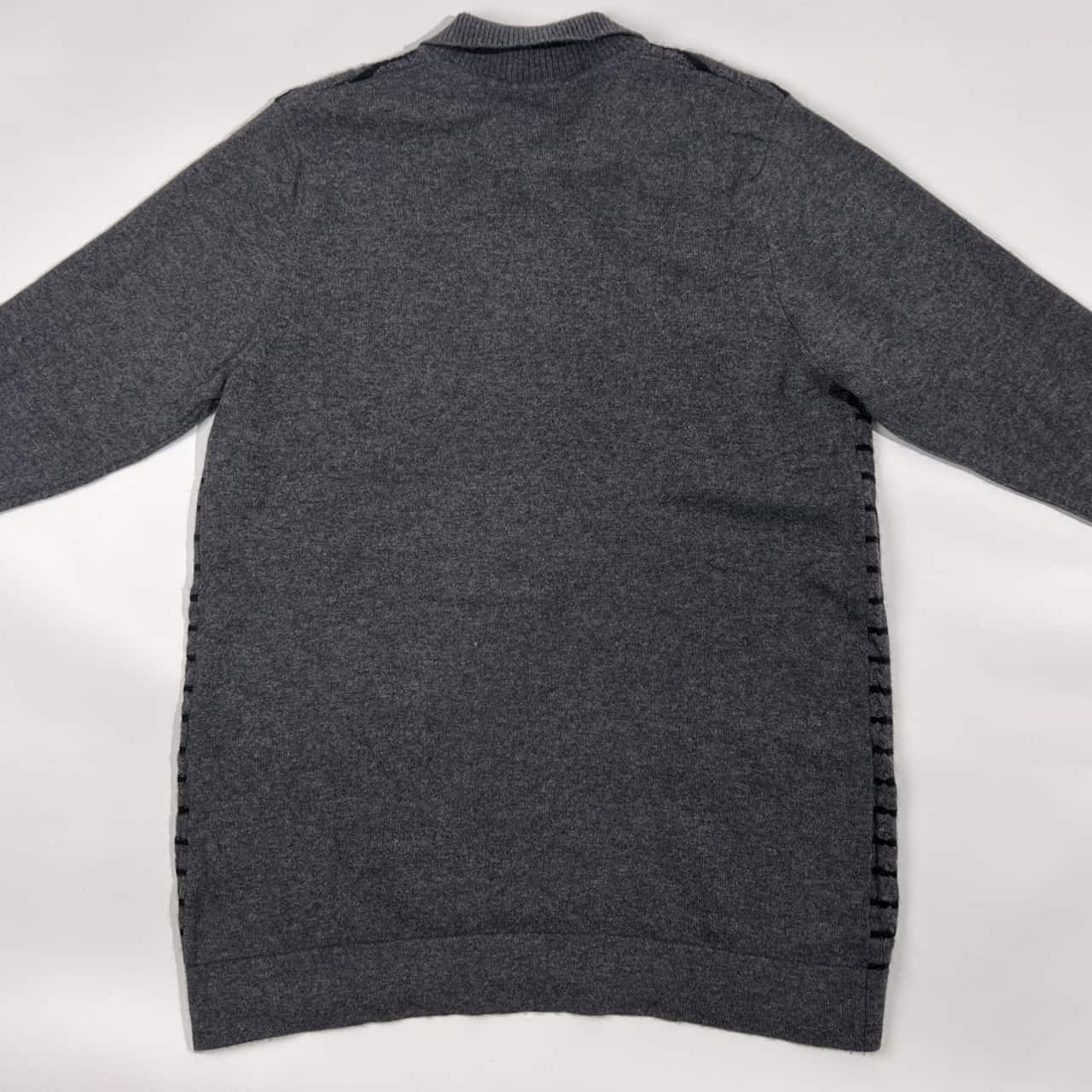 カシミヤ100% Plaisir femme. プレジールファム ボーダー ポロニット セーター /グレー レディース