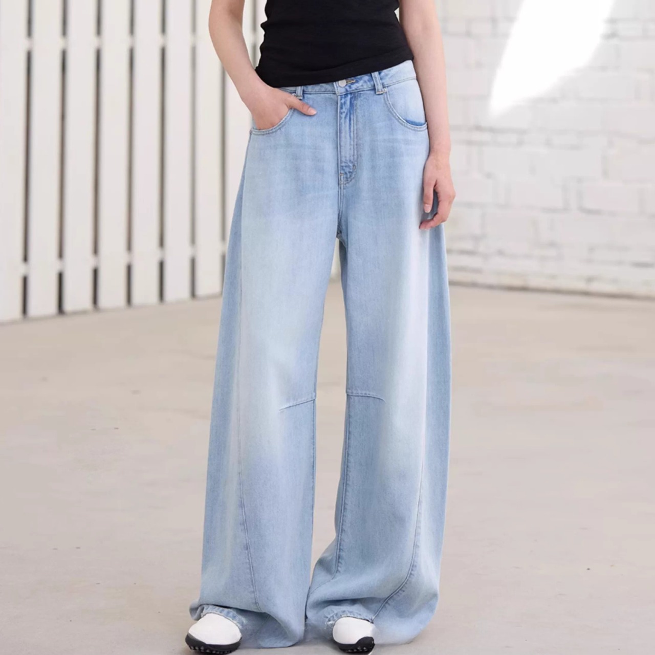 シンプル ワイド フルレングス デニムパンツ 00157・画像2