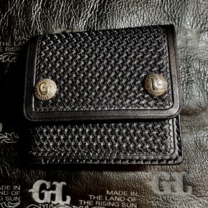 Three Hold Wallet -BASKET- Silver925 Button 黒