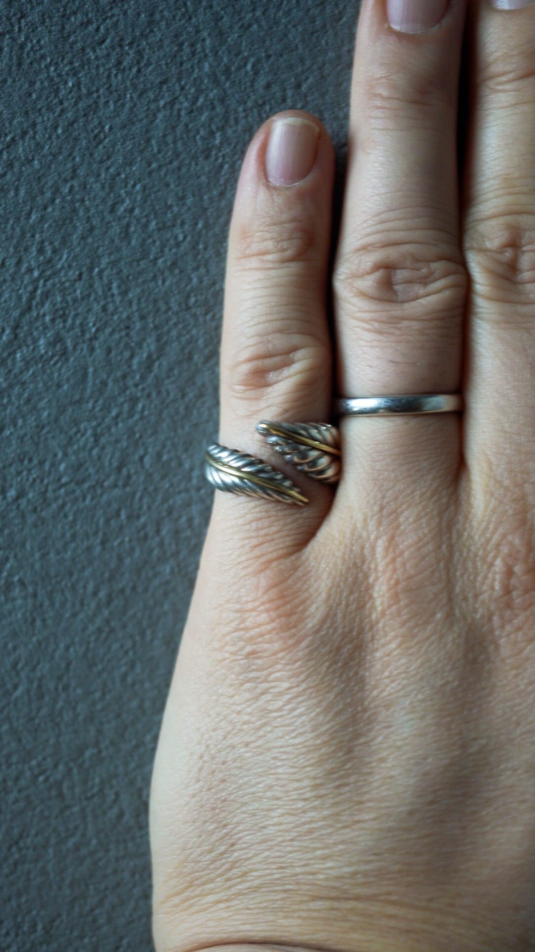 2003】TIFFANY&Co. リーフ リング 《シルバー925 K18 ゴールド コンビ  