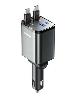 【数量限り】【巻き取り式・2本USB-C】JOYROOM 車載充電器 巻き取り式充電ケーブル 車 シガーソケット 69W【4台同時充電・超コンパクト設計】 カーチャージャー 急速充電 12V/24V対応 iPhone/Android対応
