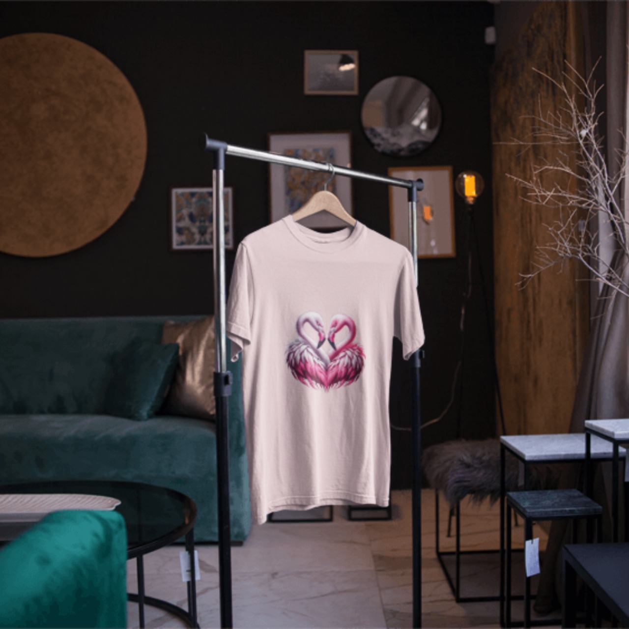 T-shirt -フラミンハートB 4121