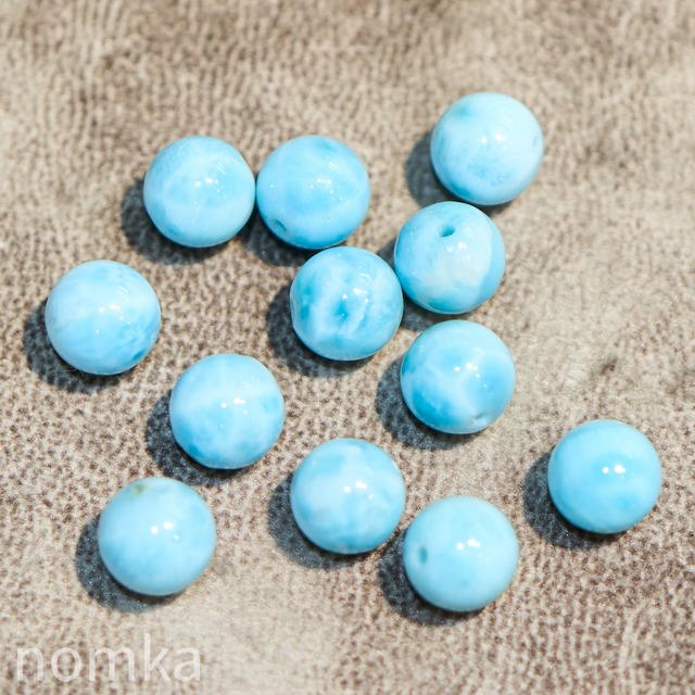 ラリマー【8mm/ハイクオリティ/ドミニカ共和国産】ビーズ／一粒売り