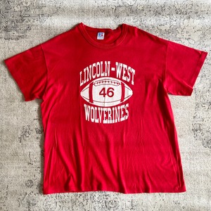 1990s RUSSELL Red Tee XL Made in USA F685