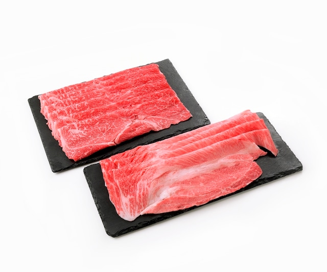 黒毛和牛霜降肉・赤身肉食べ比べスライスセット  500g