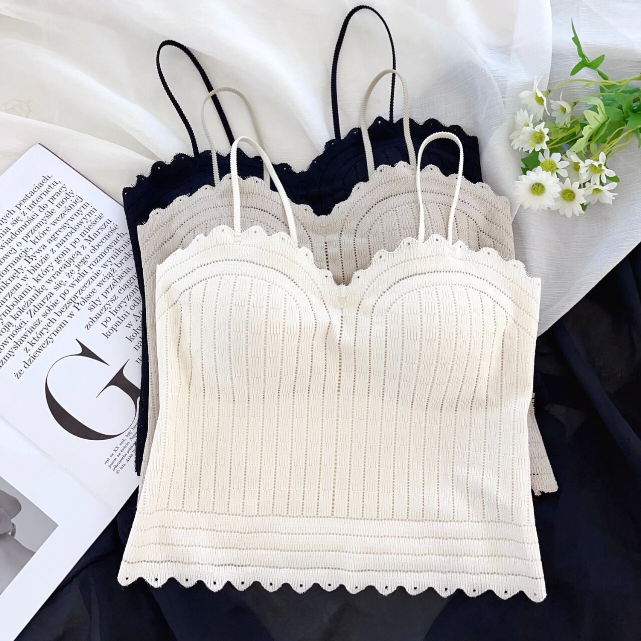 スカラップリブブラトップストラップ A0123