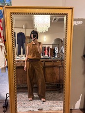 Max Mara made in Italy ブラウンリネンオールインワン