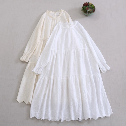 2色／ギャザーコットンインナーワンピ ・9428