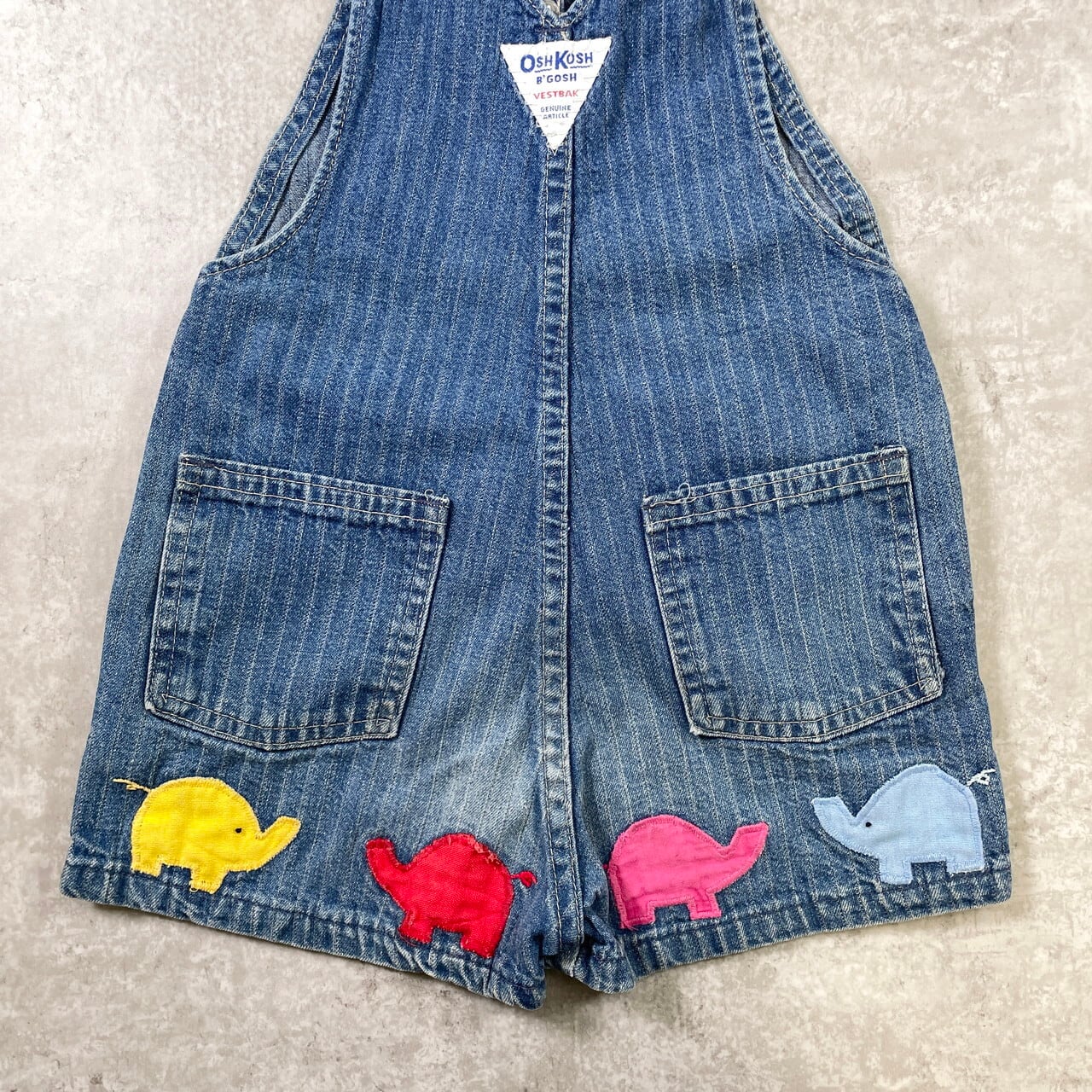 kids】80年代頃 USA製 OSHKOSH オシュコシュ デニム ゾウさん