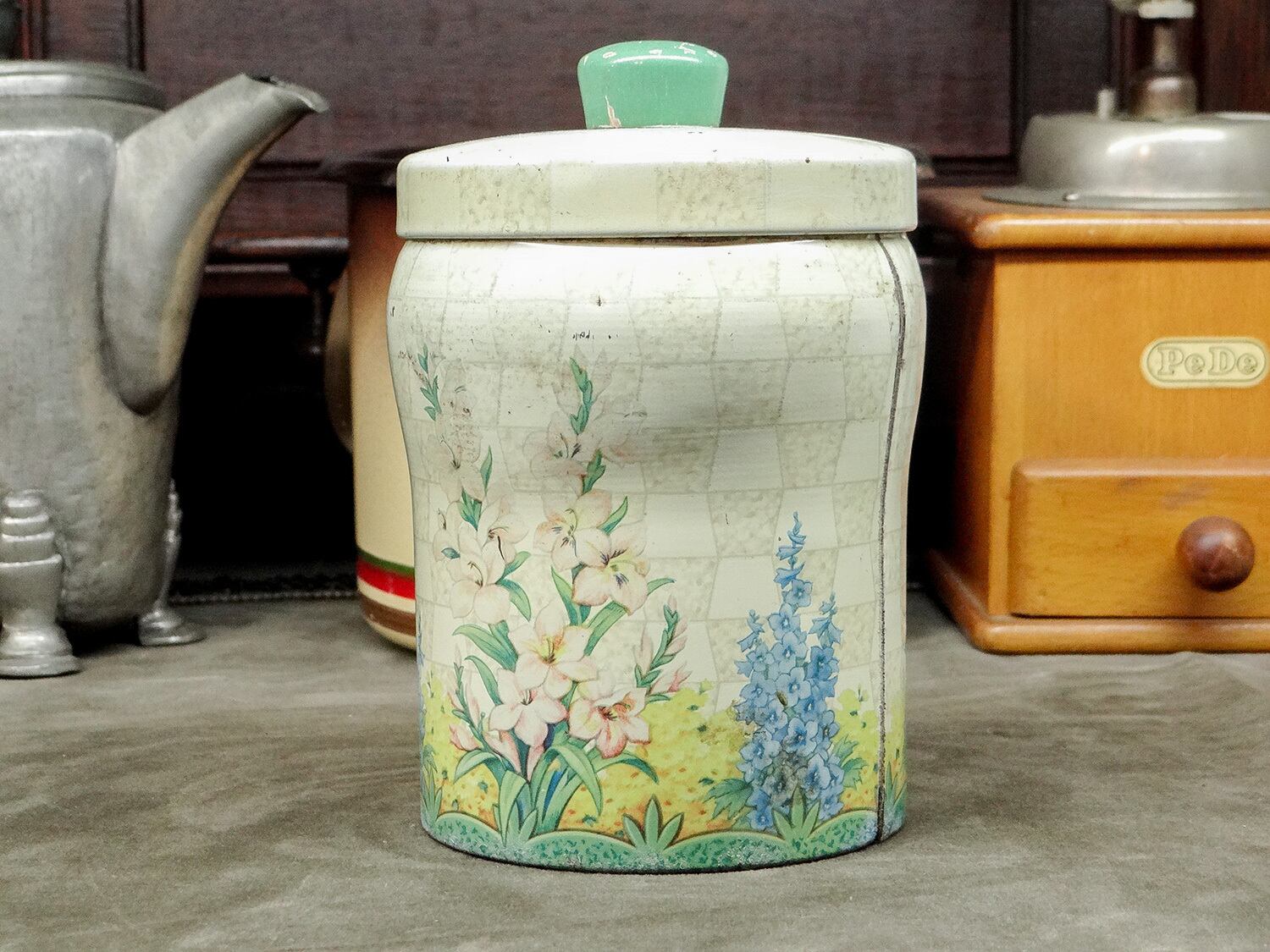 Vintage】イギリス製 キャンディー缶 6MB Container TIN缶 /f097