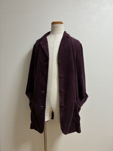 Solid Color Corduroy Single Chester Coat