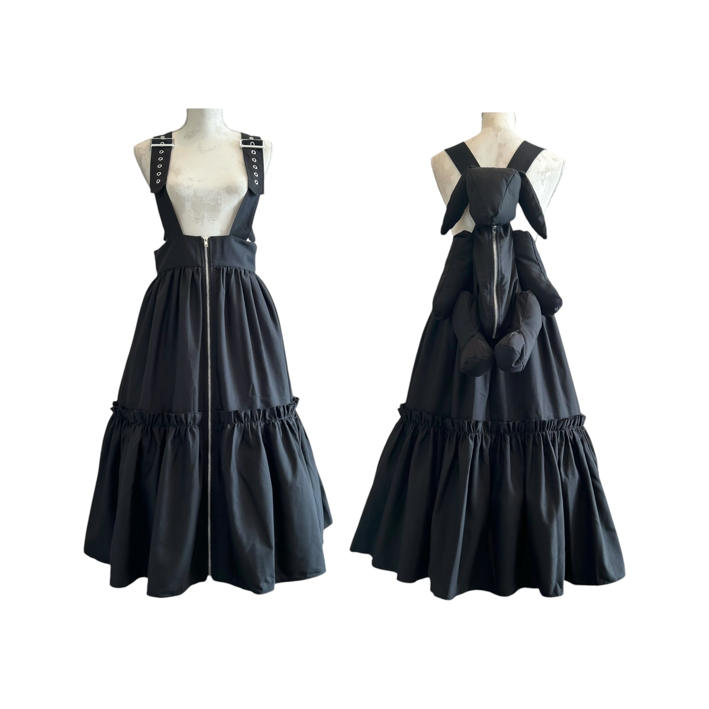 ぬいぐるみバッグジャンパースカート BLACK | HEIHEI