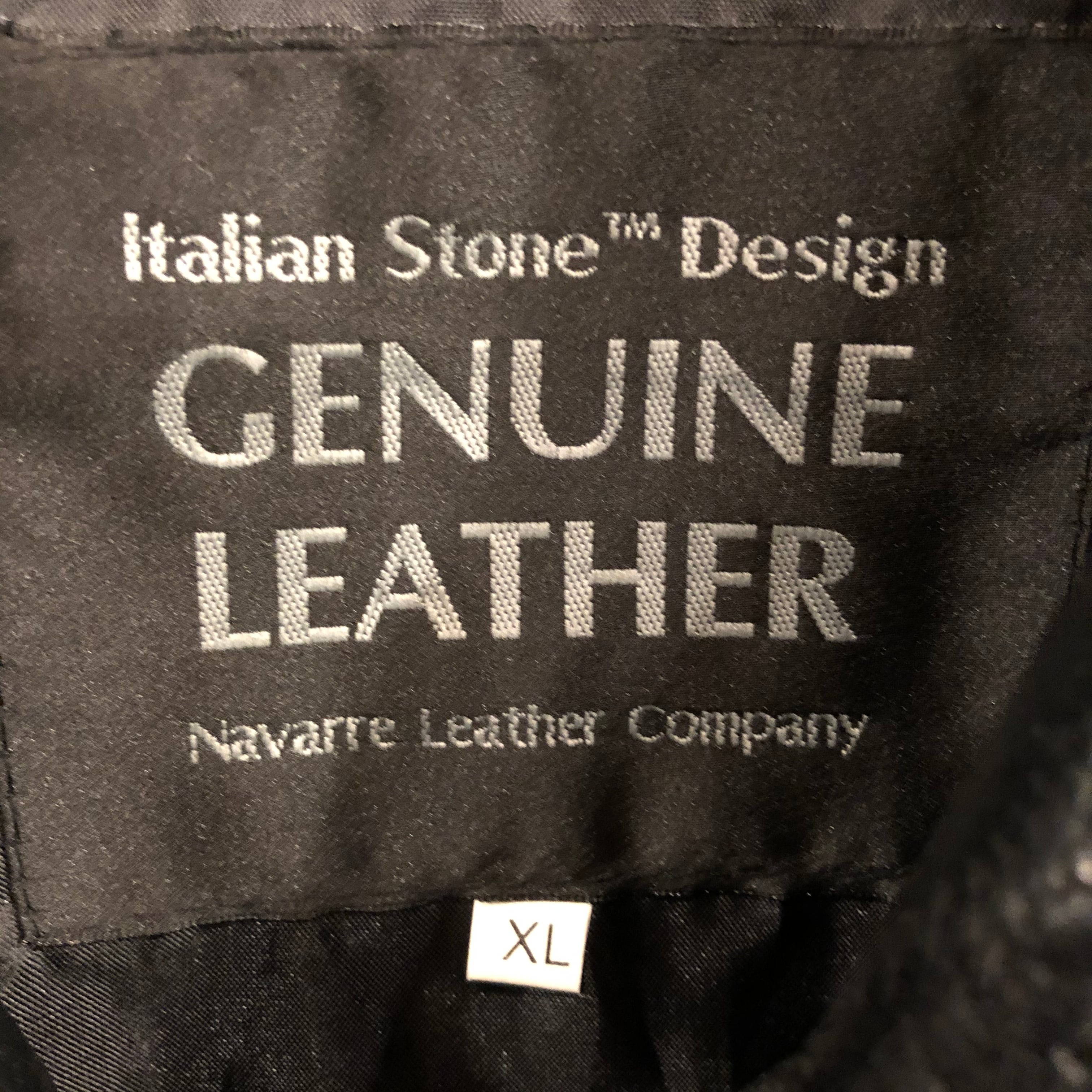 Italian Stone™ 本革 黒 パッチワーク レザー ボンバージャケット