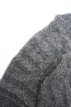 90s-old-"Northern Isle" Gray basic cable knit thumbnail 7