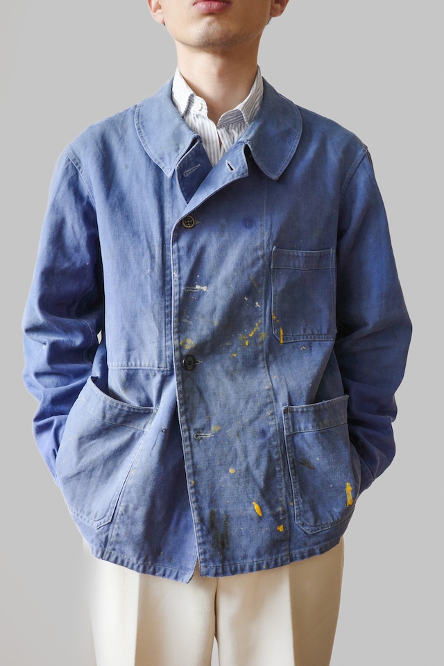 40's "FRENCH WORK" Cotton Twill Double-breasted Jacket