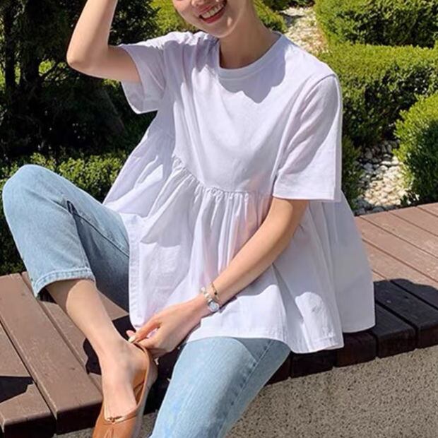 ◆予約◆peplum Tshirt(ネコポス対応)(ご注文から1-2週間程でお届け)