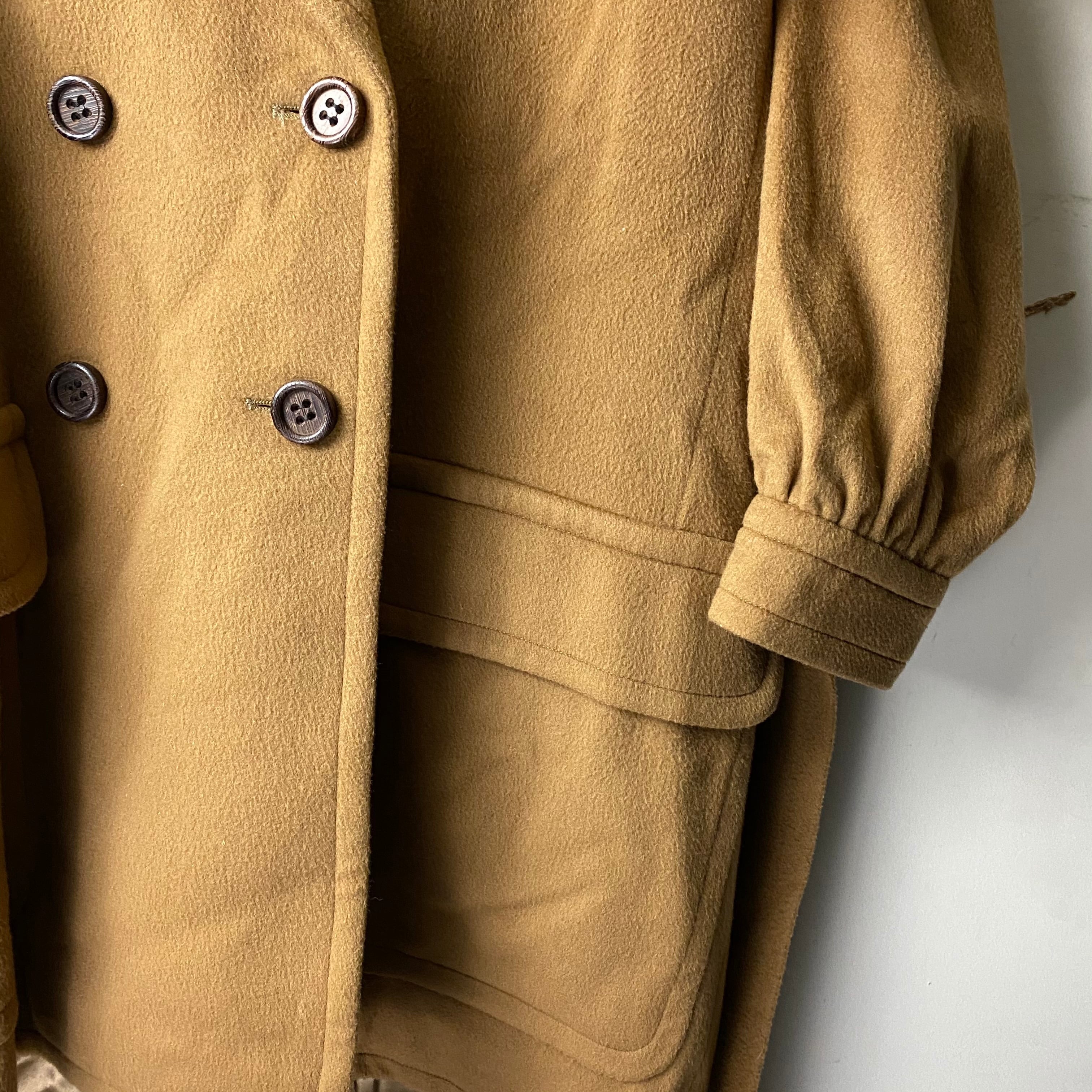 vintage SAINT LAURENT RIVE GAUCHE cashmere wool belted coat | NOIR 